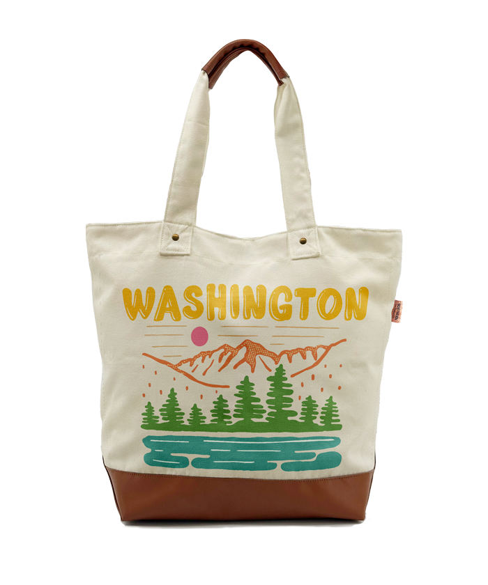 Washington Nature Scene Canvas Tote Bag