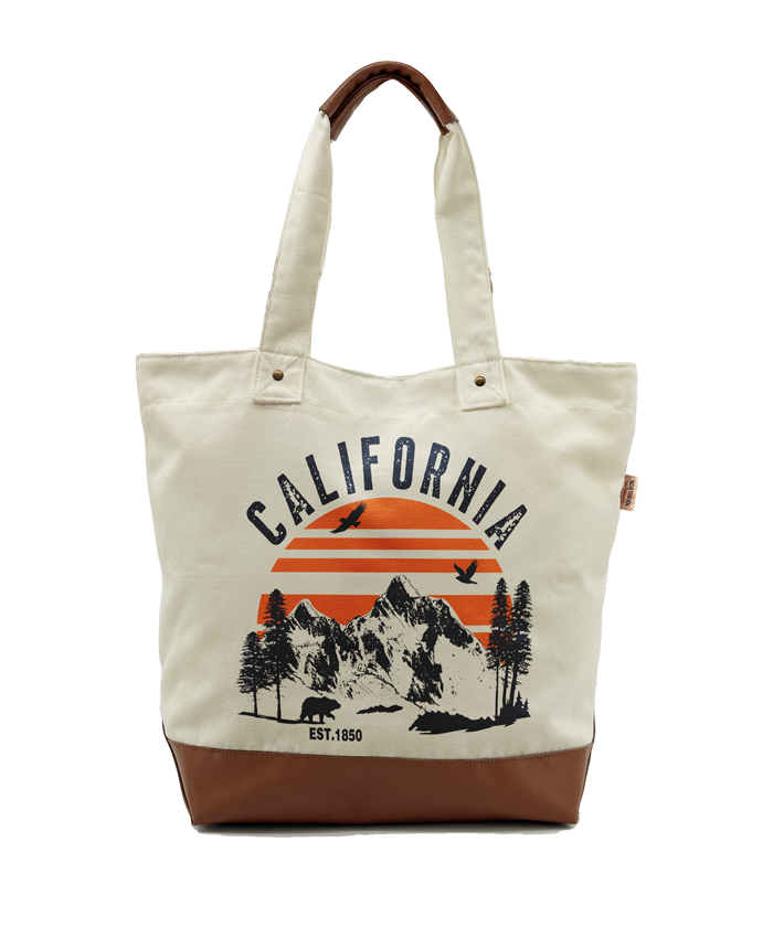 California Mountain Sunset Canvas Tote Bag