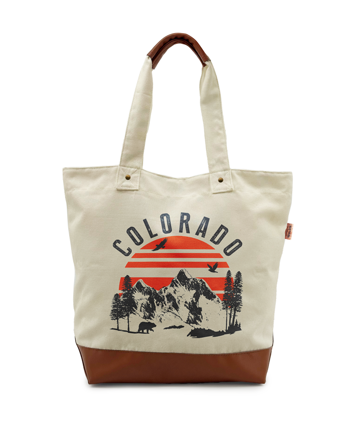 Colorado Mountain Sunset Canvas Tote Bag