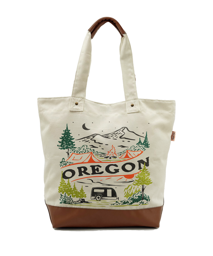 Oregon Forest Campfire Canvas Tote  Bag