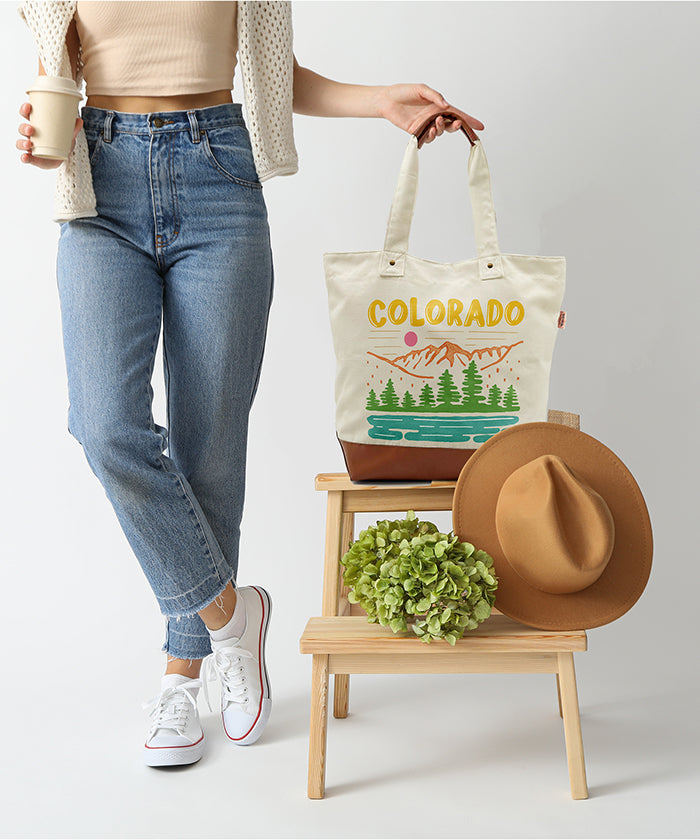 Colorado Sunrise Lakeview Canvas Tote Bag