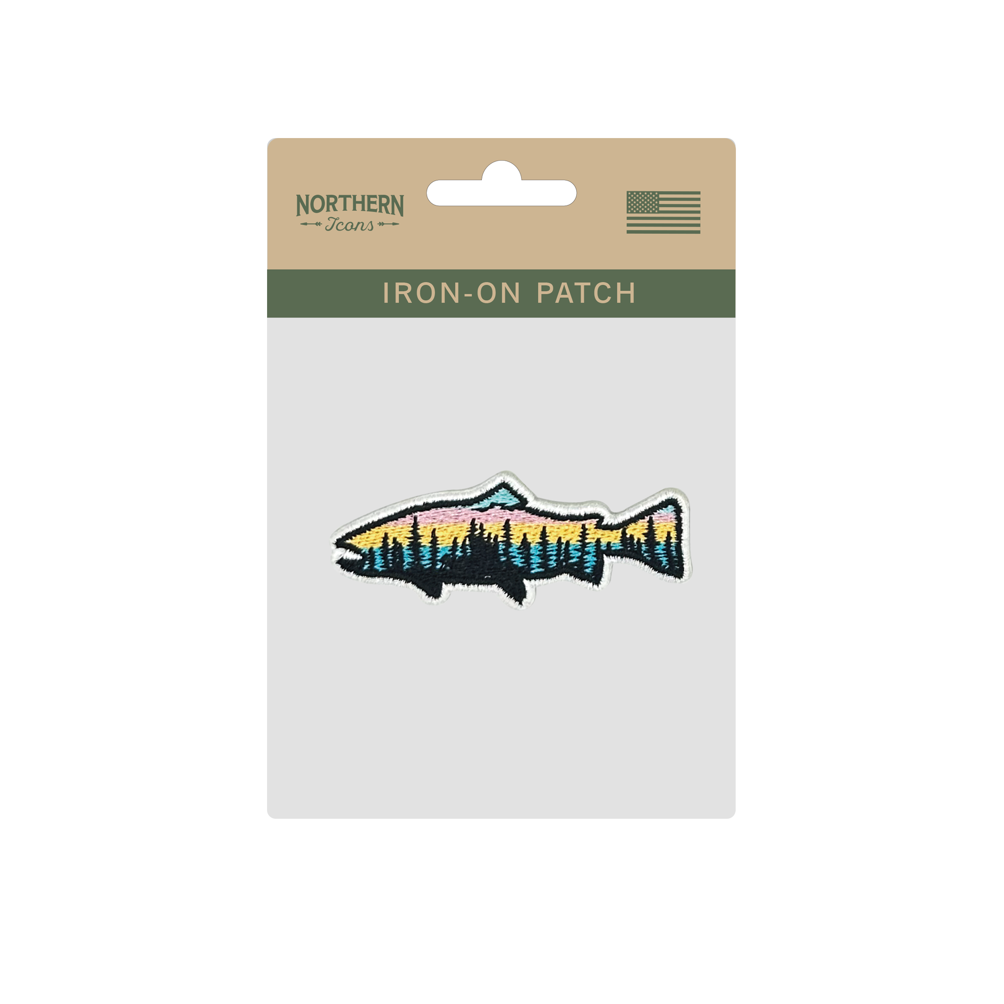 Scenic Trout Iron On Embroidery Patch