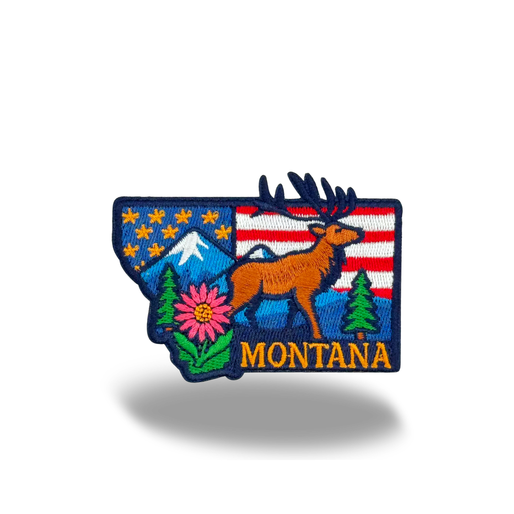 Montana State Embroidered Patch Elk Mountain Outdoor Heritage Badge