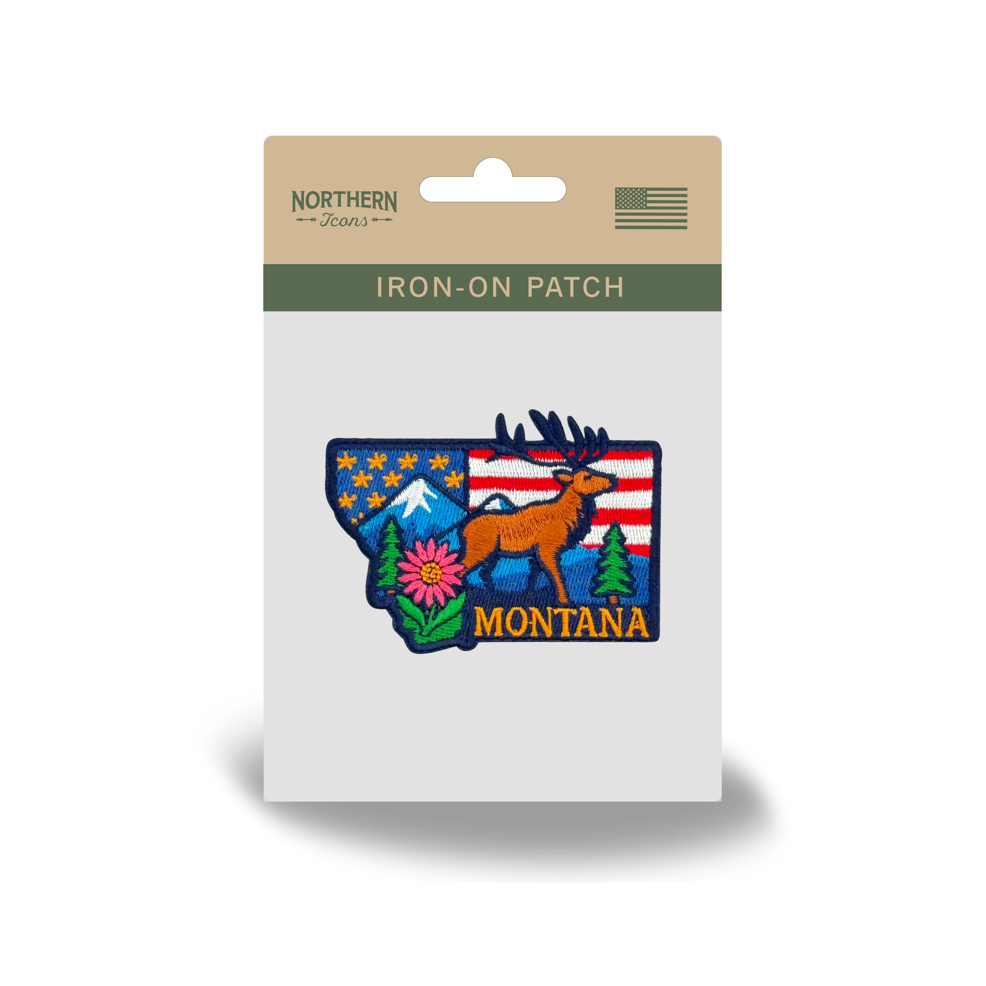Montana State Embroidered Patch Elk Mountain Outdoor Heritage Badge