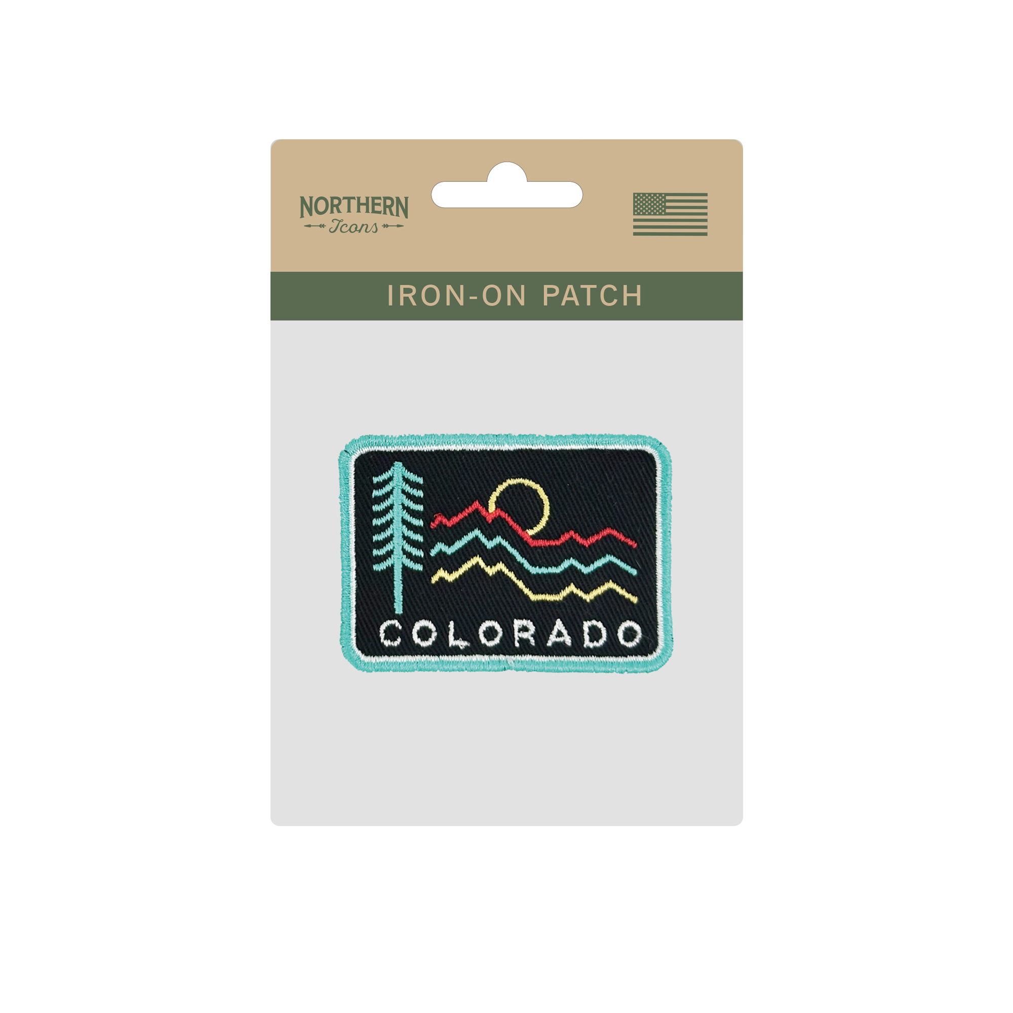 Colorado Sunset Peaks Iron On Embroidery Patch
