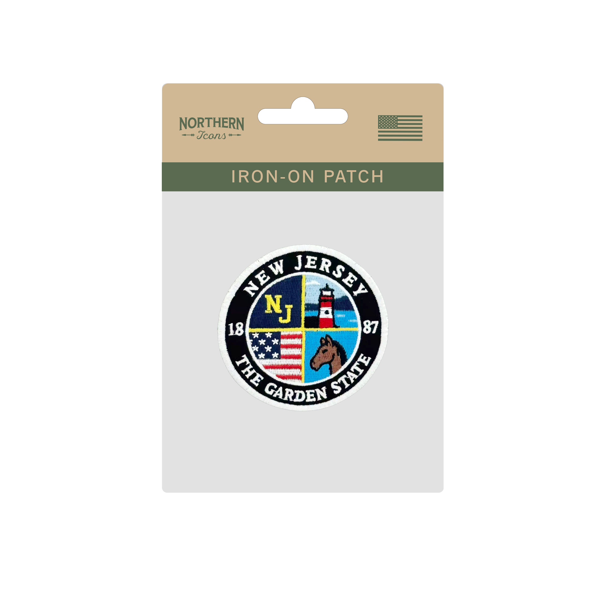 New Jersey Embroidered Patch The Garden State Round Travel Souvenir Badge