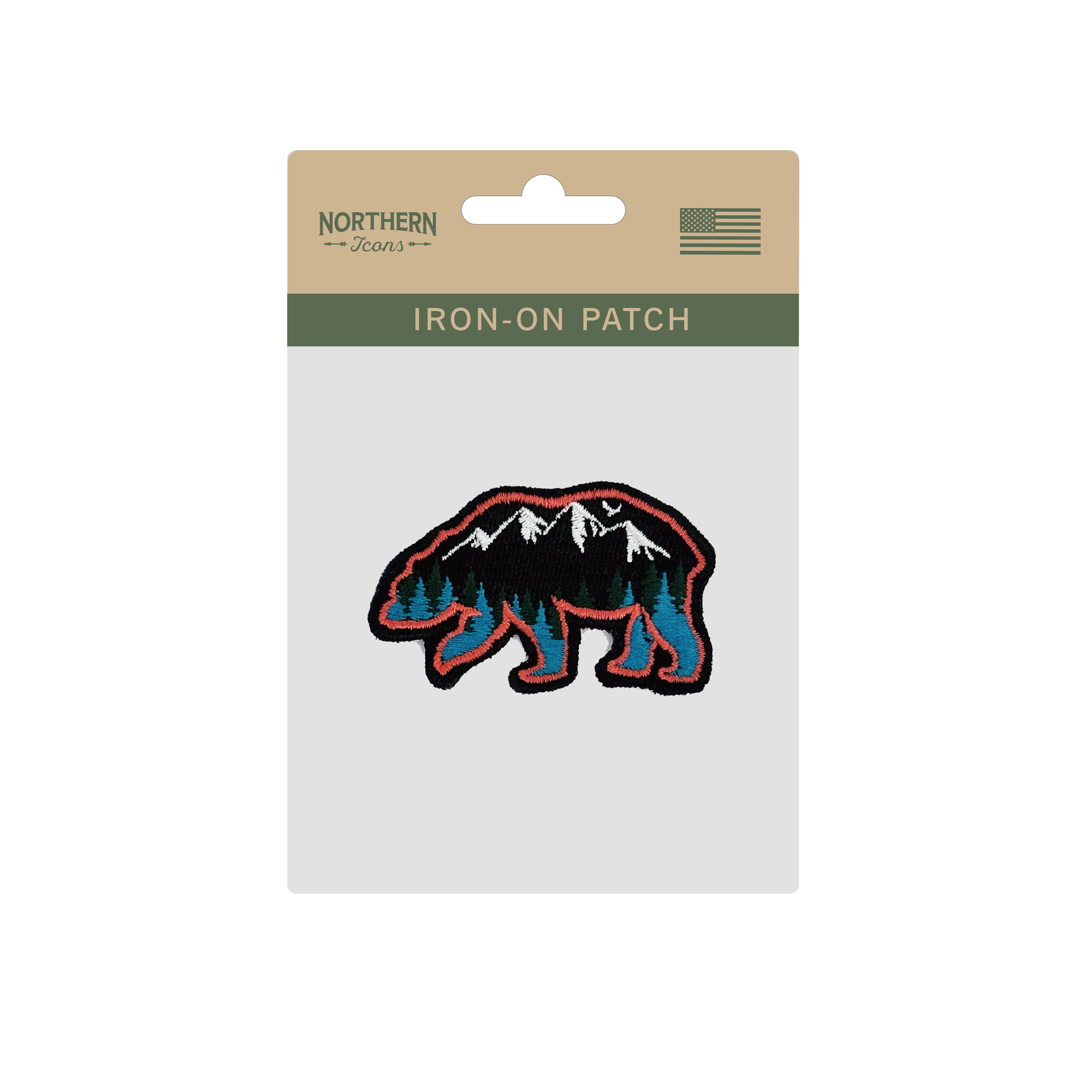 Forest Bear Wilderness Iron On Embroidery Patch