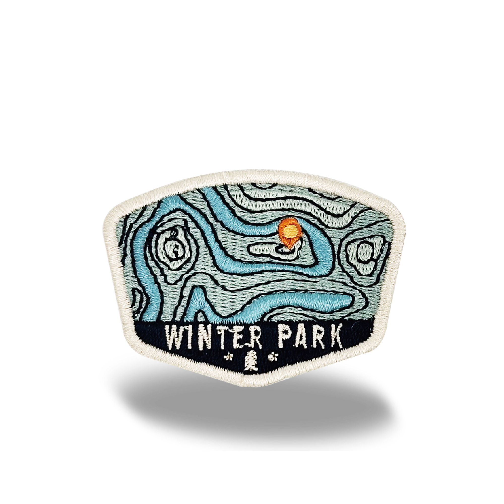 Winter Park Topographic Iron On Embroidery Patch