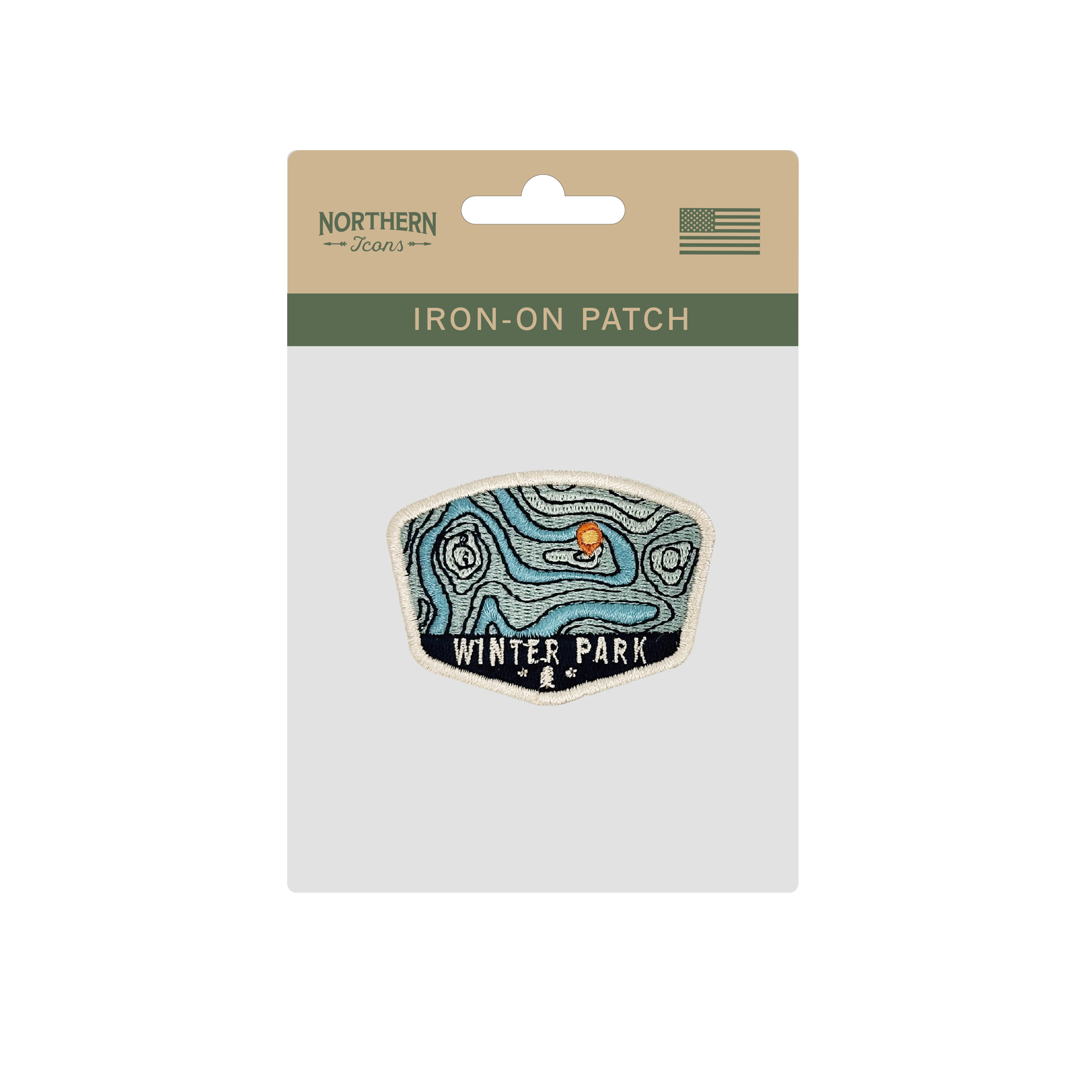 Winter Park Topographic Iron On Embroidery Patch