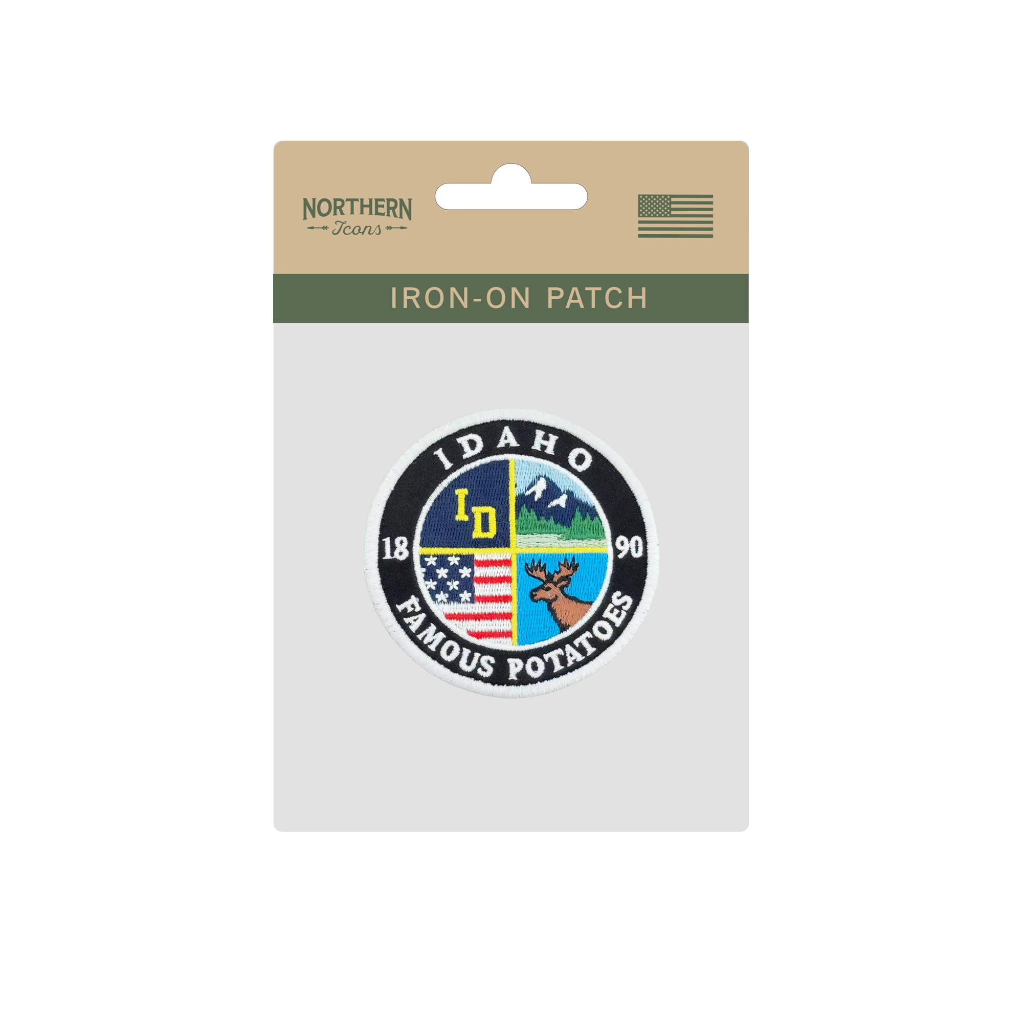 Idaho Embroidered Patch – Famous Potatoes Round Badge