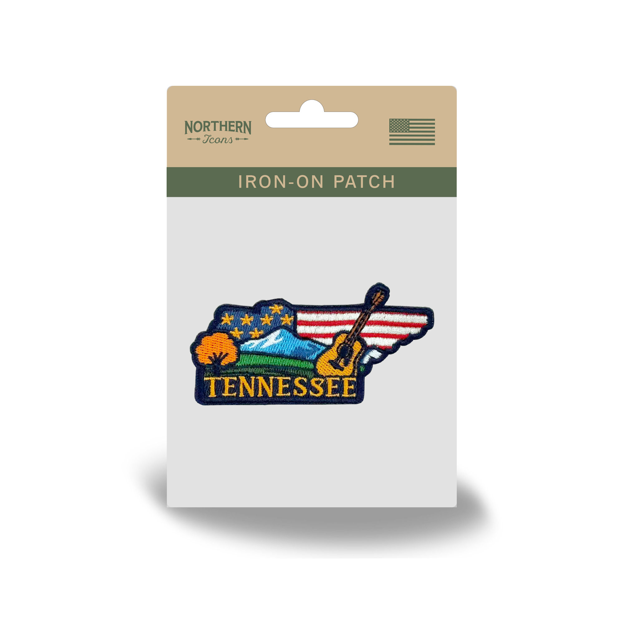 Tennessee State Embroidered Patch with Mountains Guitar Nature Travel Souvenir Design
