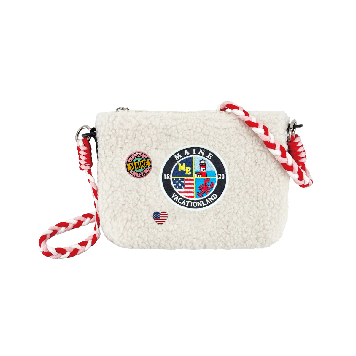 Maine Sherpa Wallet Sling Bag | Cozy Fleece Mini Crossbody Bag
