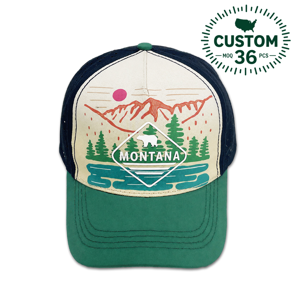 Montana Graphic Print Performance Baseball Cap - Outdoor Adventure Hat
