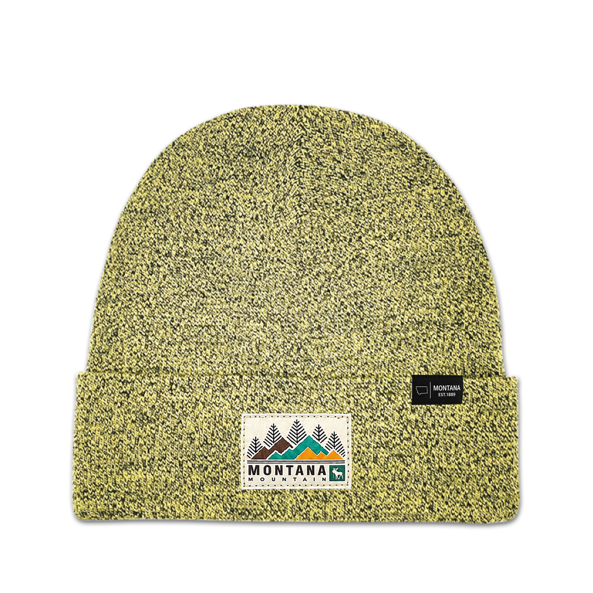 Montana Mountain Heathered Cuffed Beanie - Outdoor Winter Hat