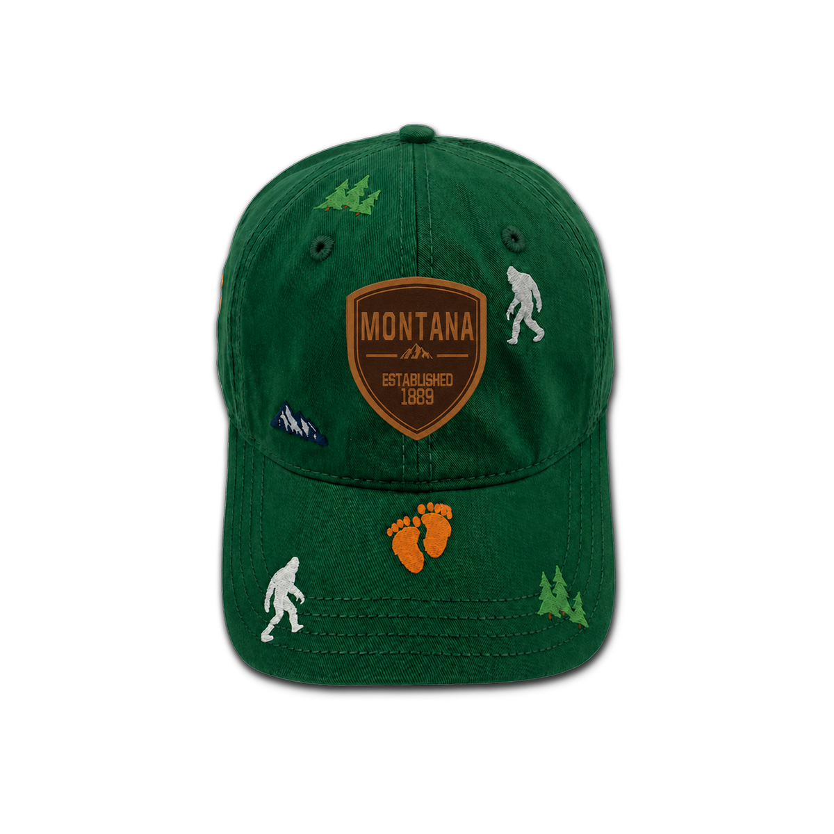 Montana Wilderness Adventure All Over Embroidered Baseball Cap