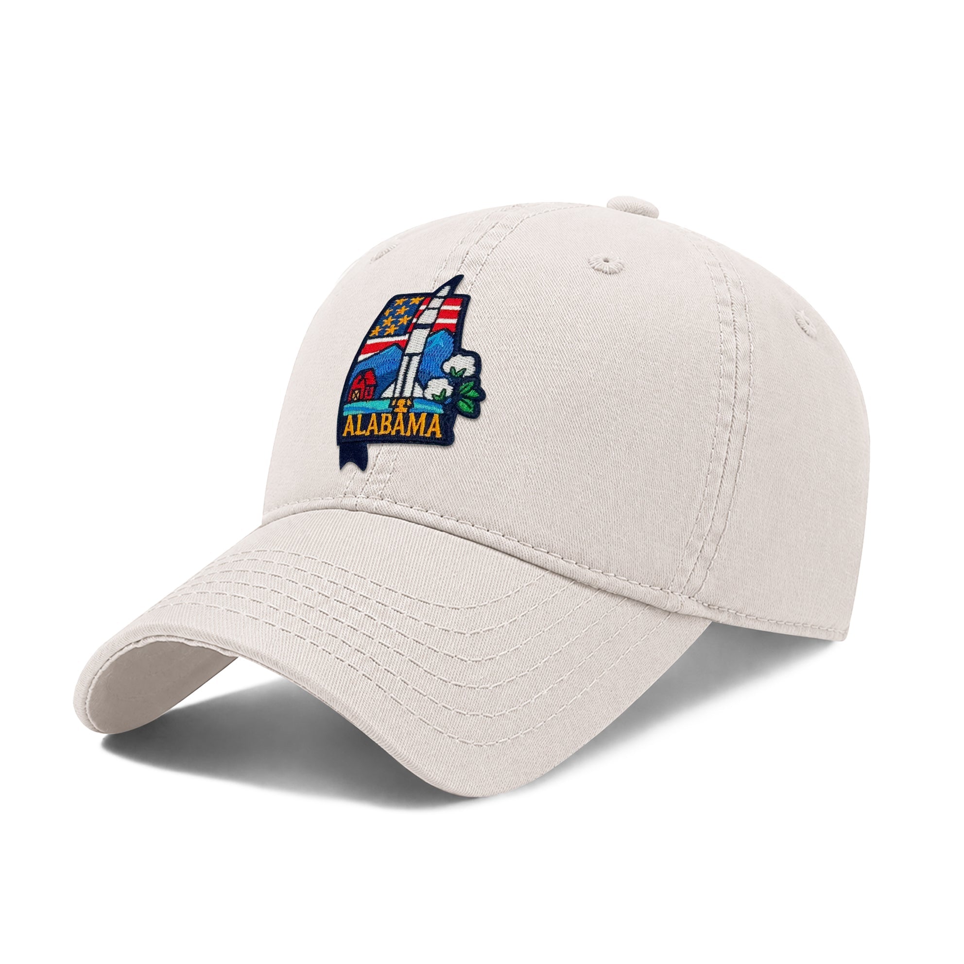 Alabama Heritage Baseball Cap with Embroidered Space Rocket Patch for Men Women