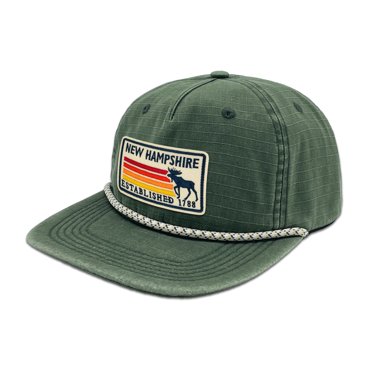 New Hampshire Ripstop Flat Brim Rope Hat | Vintage Outdoor Adventure Hat