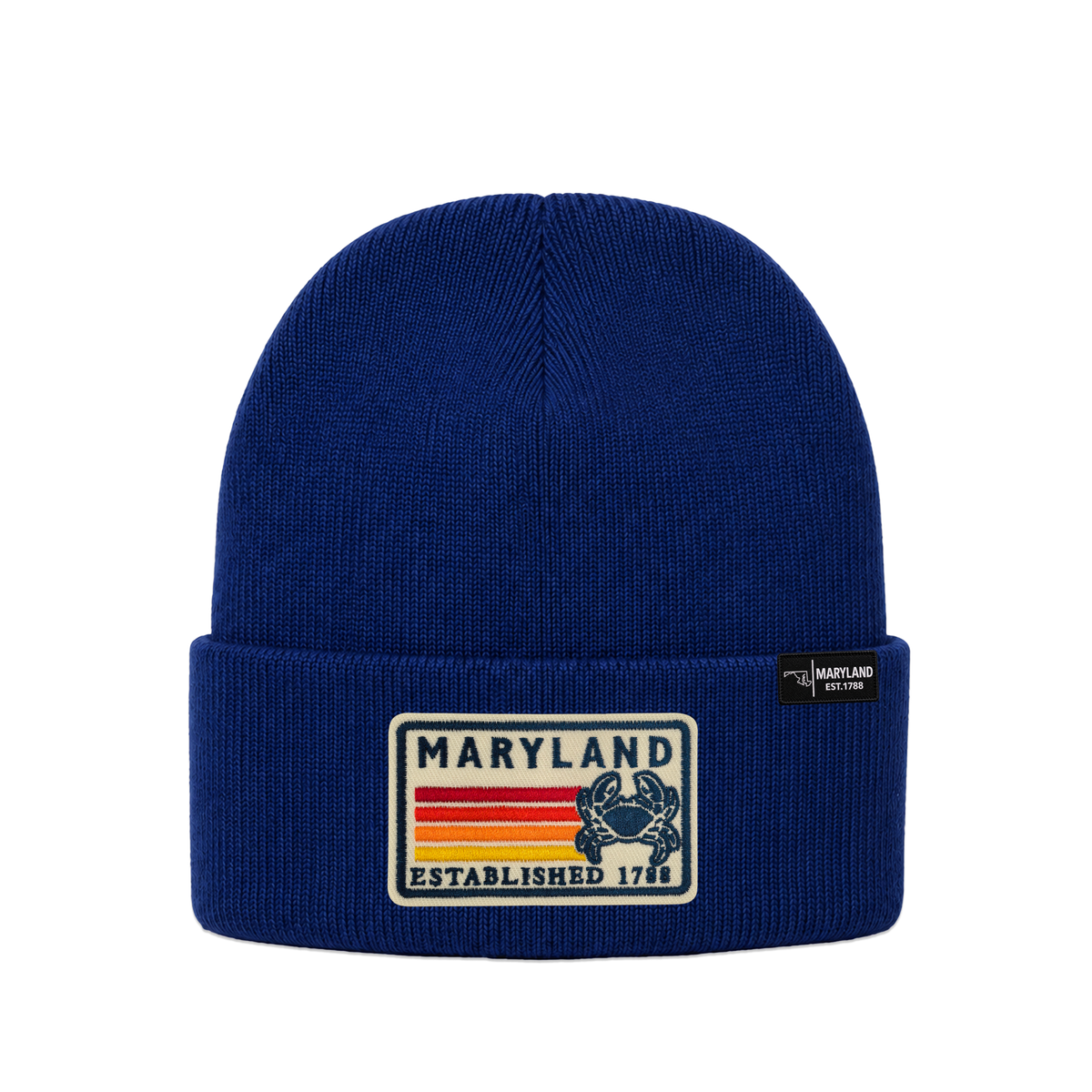 Maryland State Crab Patch Beanie – Classic Cuffed Knit Hat