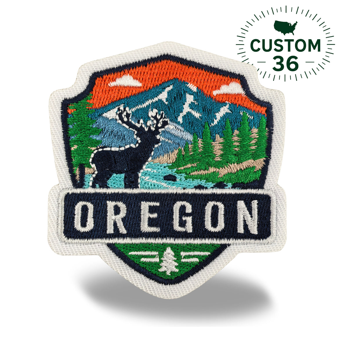 Oregon State Embroidered Iron-on Patch | Pacific Northwest Outdoor Adventure Souvenir Patch for Hats, Jackets & Backpacks