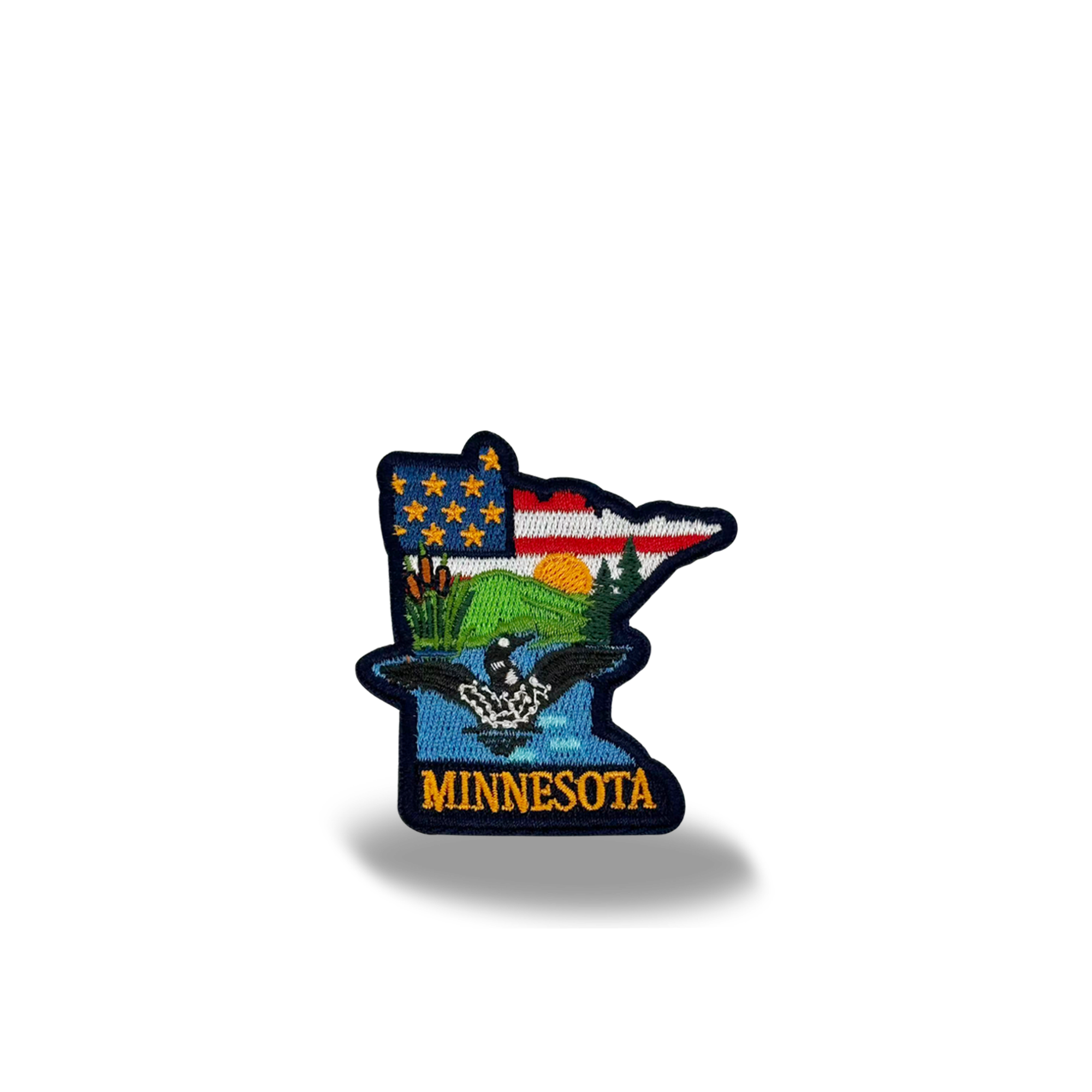 Minnesota Loon Lake Embroidered Patch Iron On State Souvenir Badge