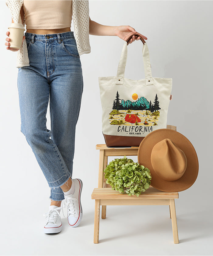 California Camp Life Canvas ToteBag