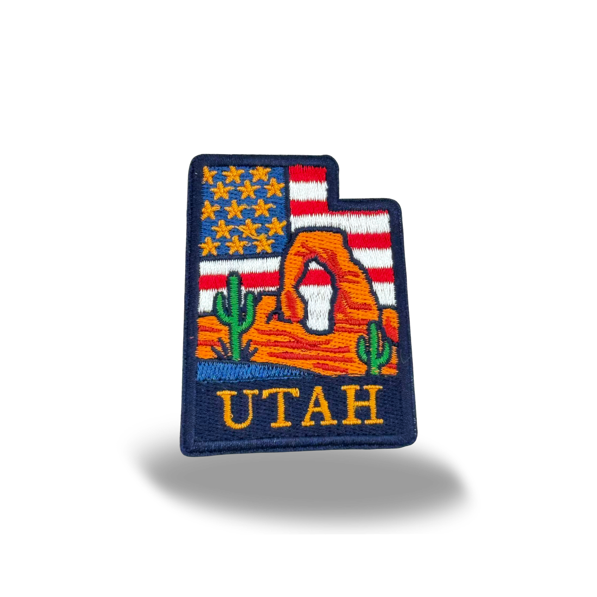 Utah Desert Arch Embroidered Patch, State Map Landscape Outdoor Travel Souvenir