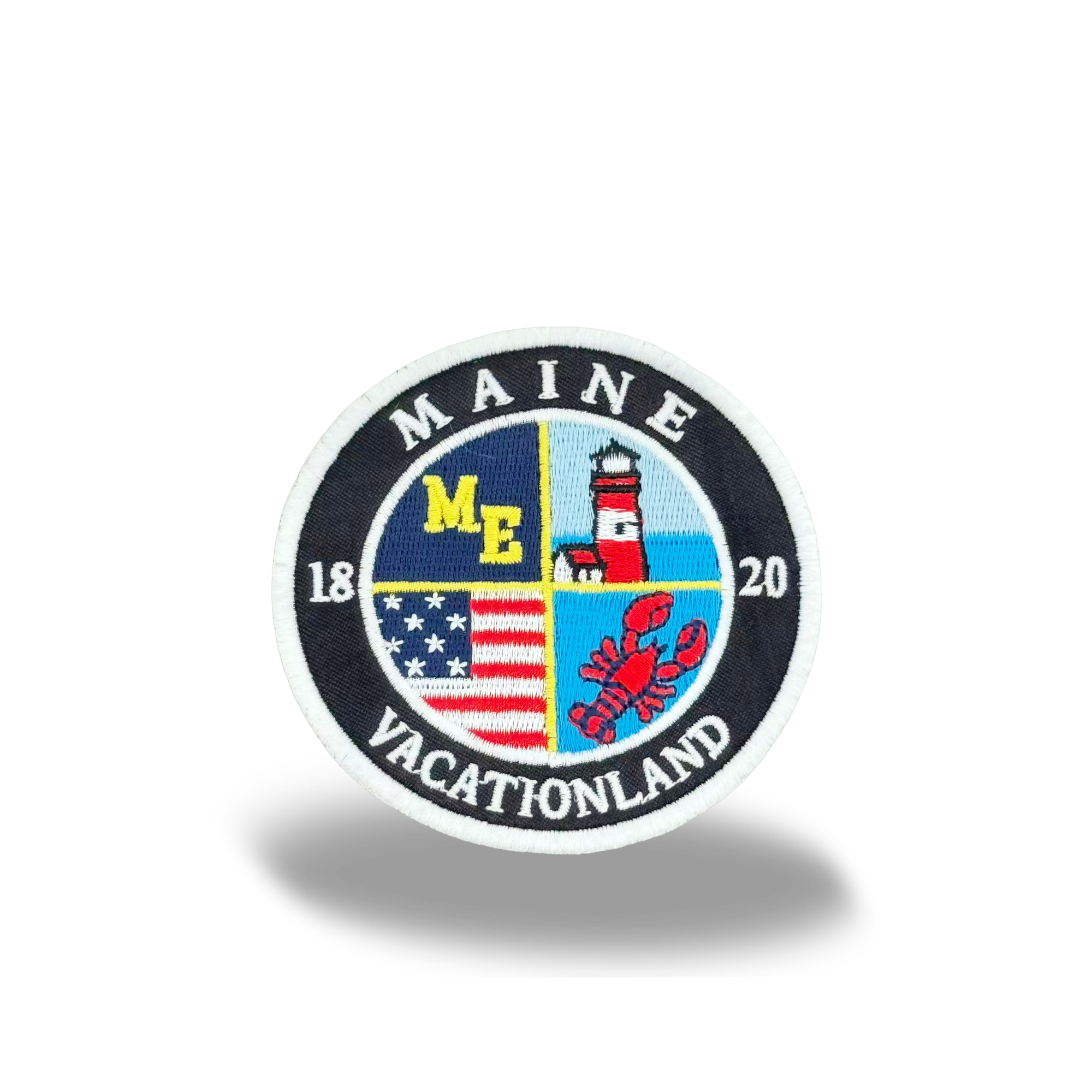 Maine Vacationland Embroidered Patch Coastal Lighthouse Lobster State Souvenir Badge