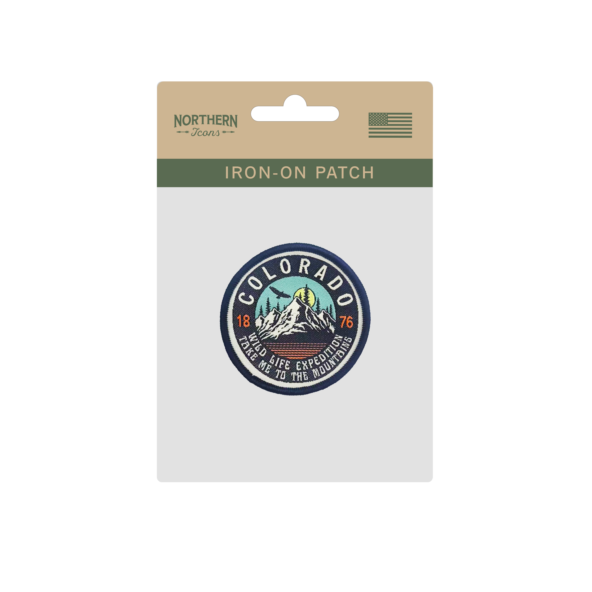 Colorado Mountain Scenic Embroidered Iron-On Patch Outdoor Adventure Souvenir Patch