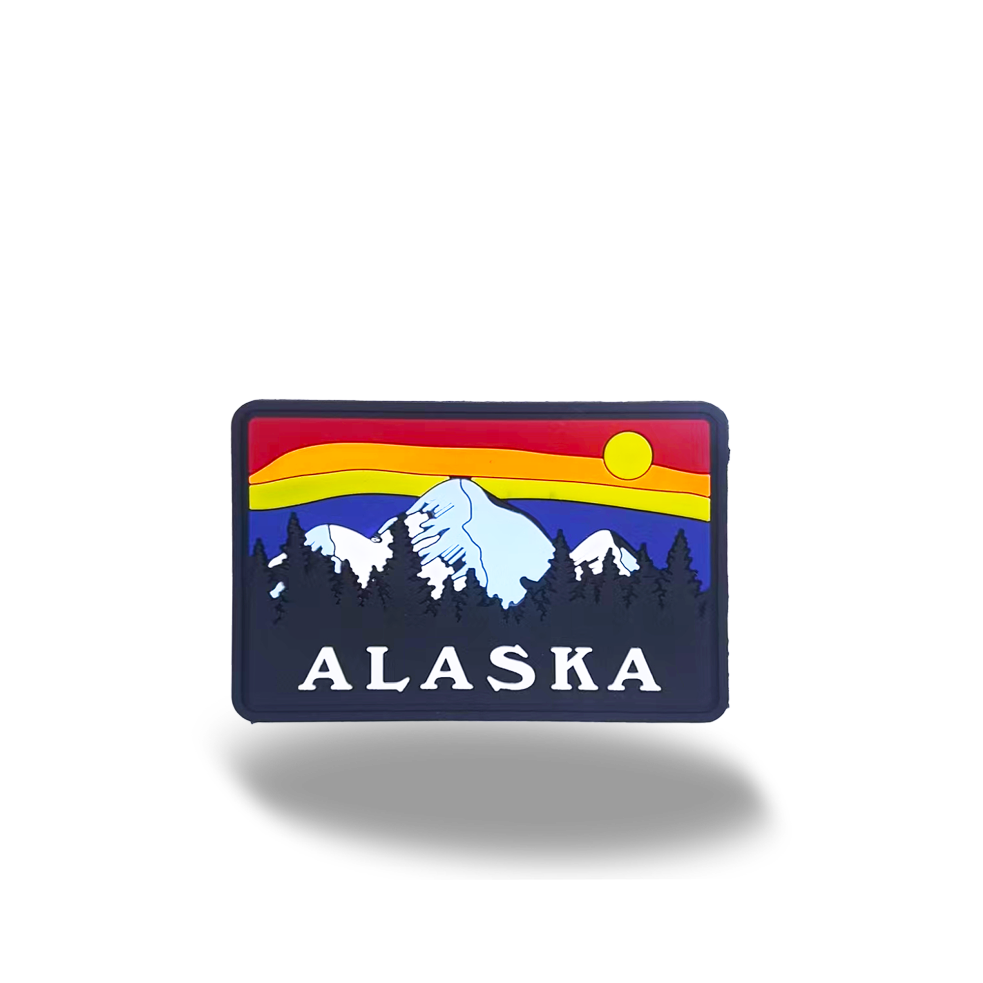 Alaska Mountain Sunset Scenic Embroidered Iron-On Patch Souvenir