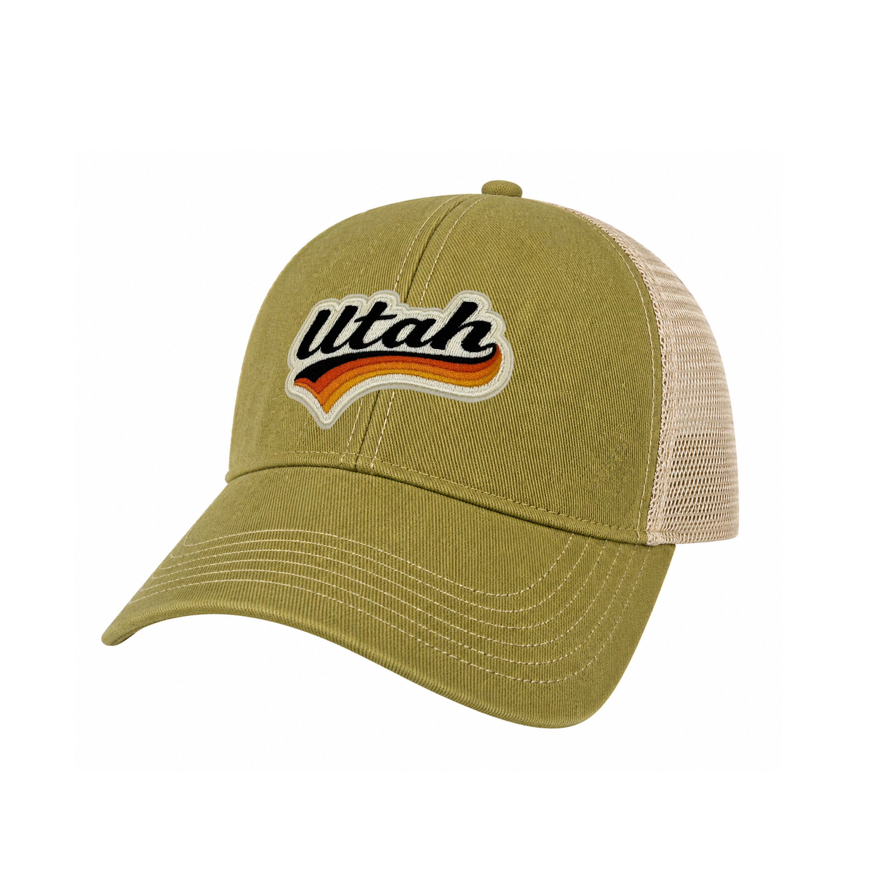 Utah Vintage Dirty Washed Trucker Hat – Retro State Patch Mesh Snapback Baseball Cap
