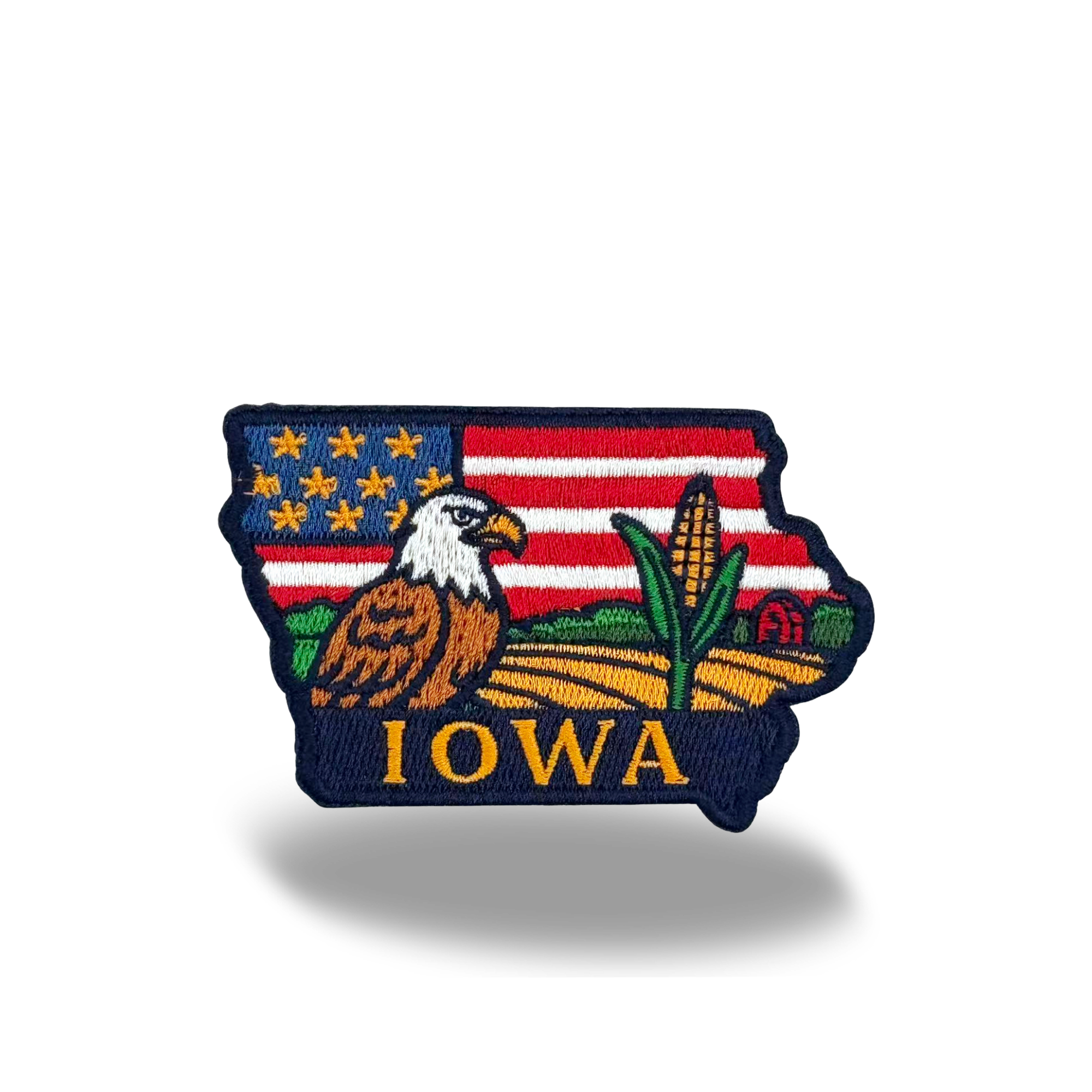 Iowa State Embroidered Patch State Shape Farm Corn Souvenir Badge