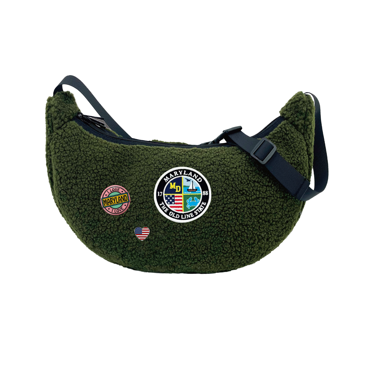 Maryland Sherpa Round Shoulder Bag | Cozy Fleece Crossbody Bag