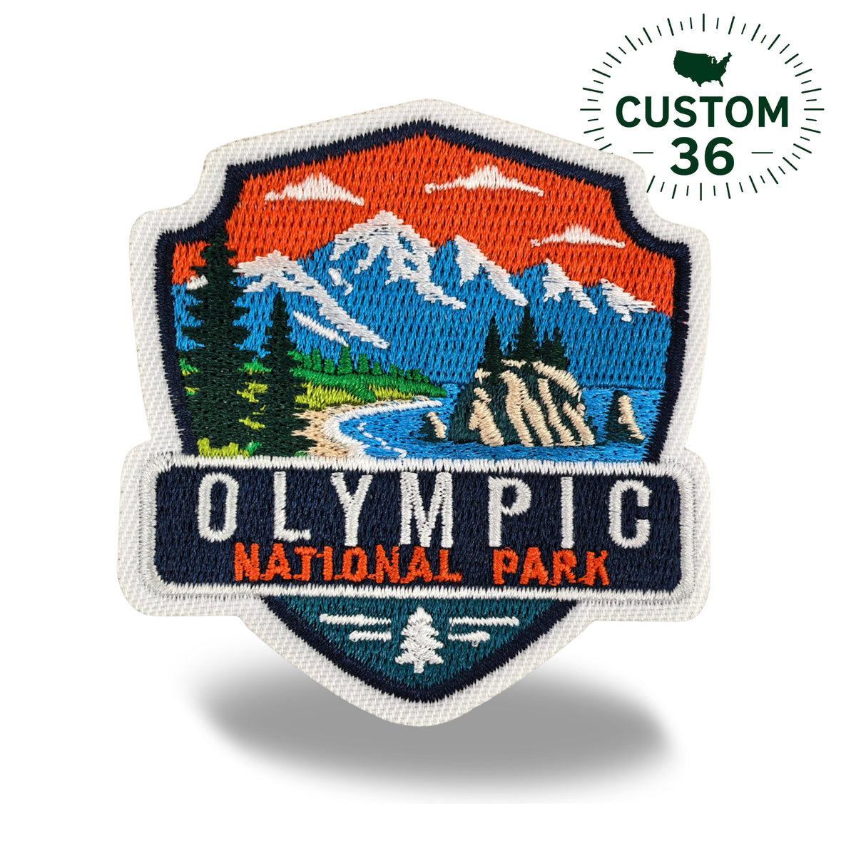 Olympic National Park Embroidered Iron-on Patch | Washington State Outdoor Adventure Souvenir Patch for Hats, Jackets & Backpacks