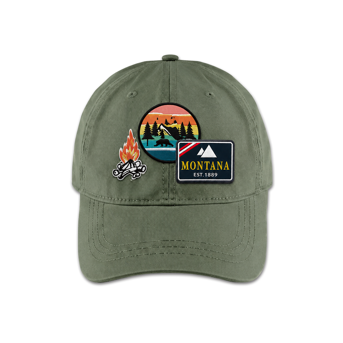 Montana Outdoor Lifestyle Triple Patches Embroidered Cap