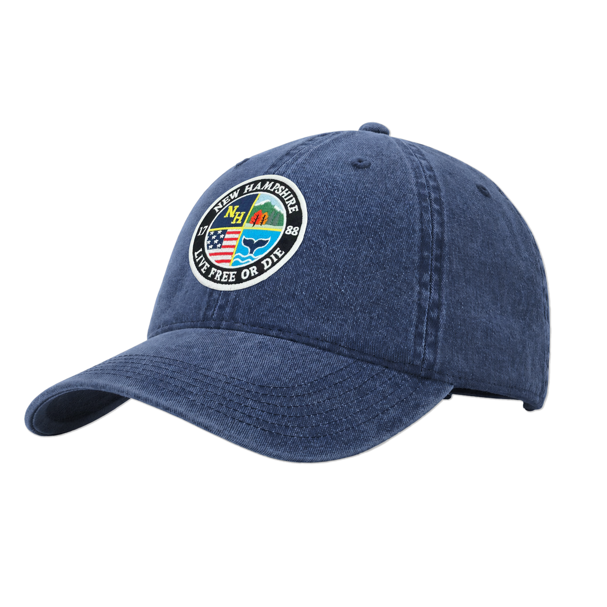 New Hampshire Pigment Dye Washed Baseball Cap | Vintage Outdoor Travel Hat