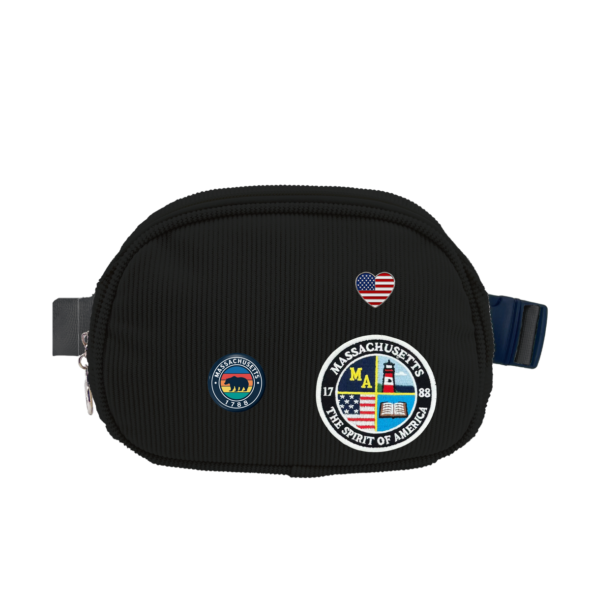 Massachusetts Corduroy Belt Bag | Lightweight Travel Crossbody Waist Bag