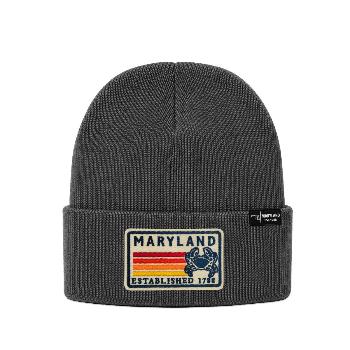 Maryland State Crab Patch Beanie – Classic Cuffed Knit Hat