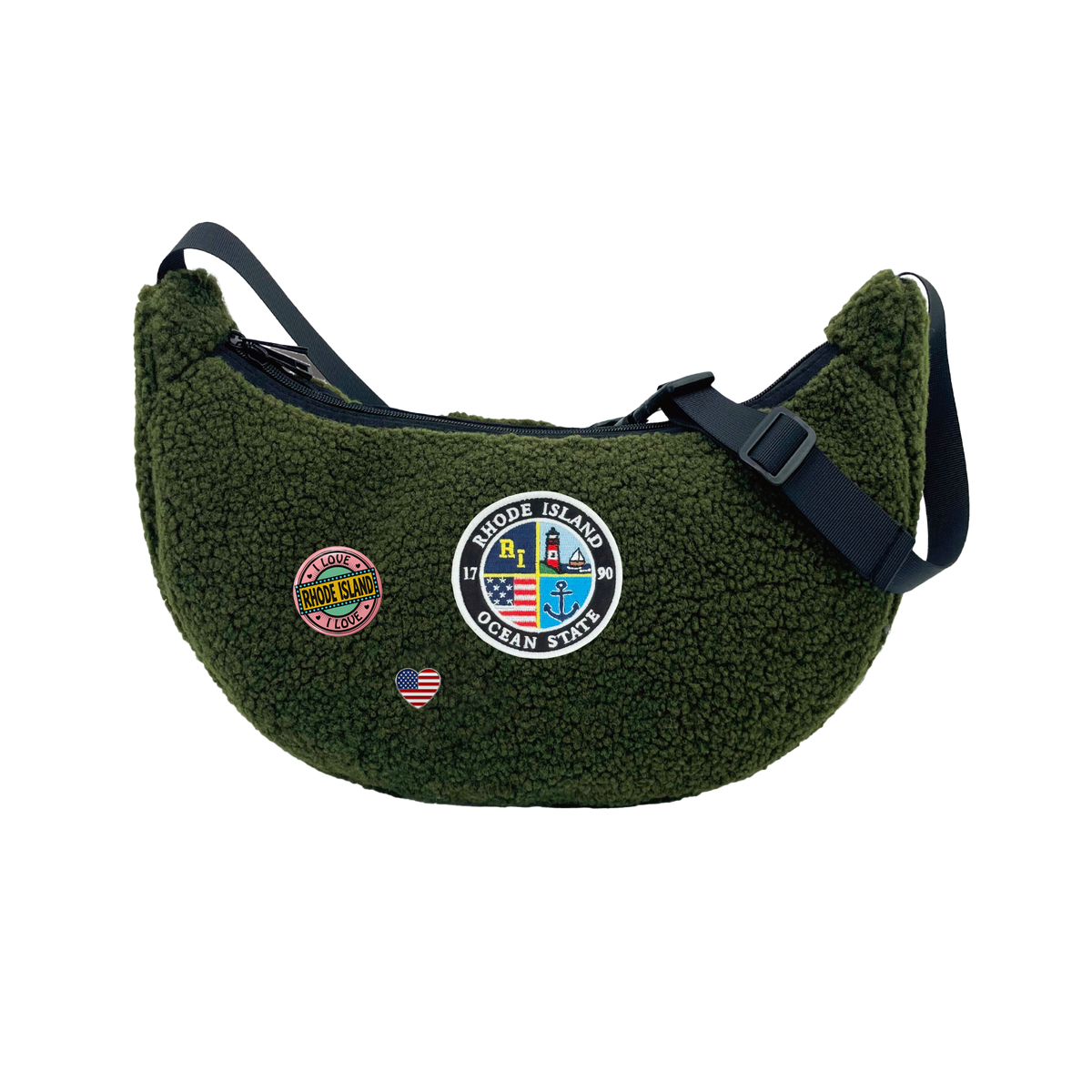 Rhode Island Sherpa Round Shoulder Bag | Cozy Fleece Crossbody Bag