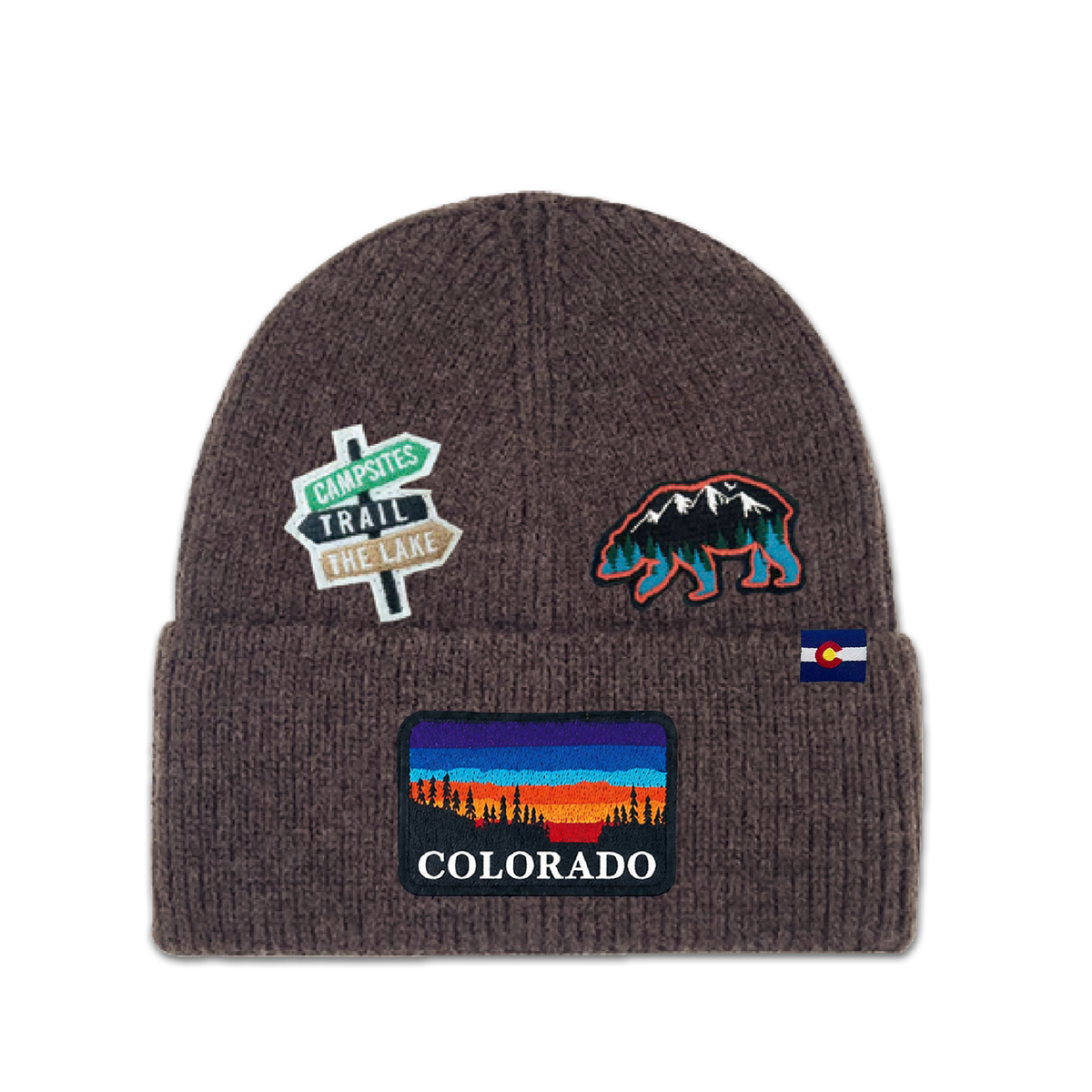 Colorado Forest Bear Explorer Cuffed Beanie | Mountain Outdoor Winter Hat