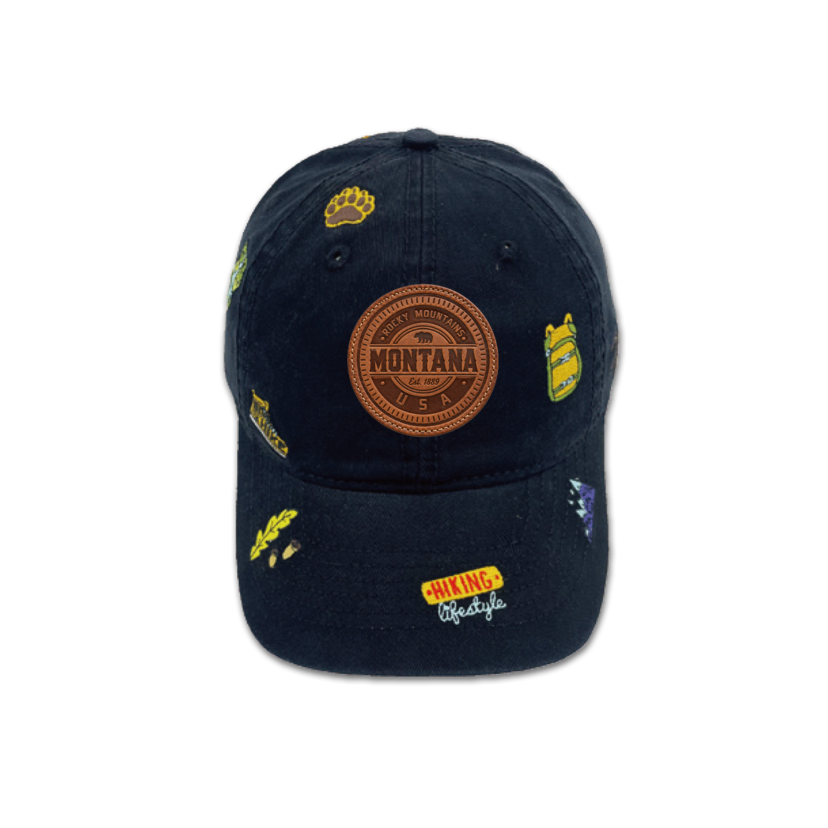 Montana Hiking Lifestyle All Over Embroidered Baseball Cap