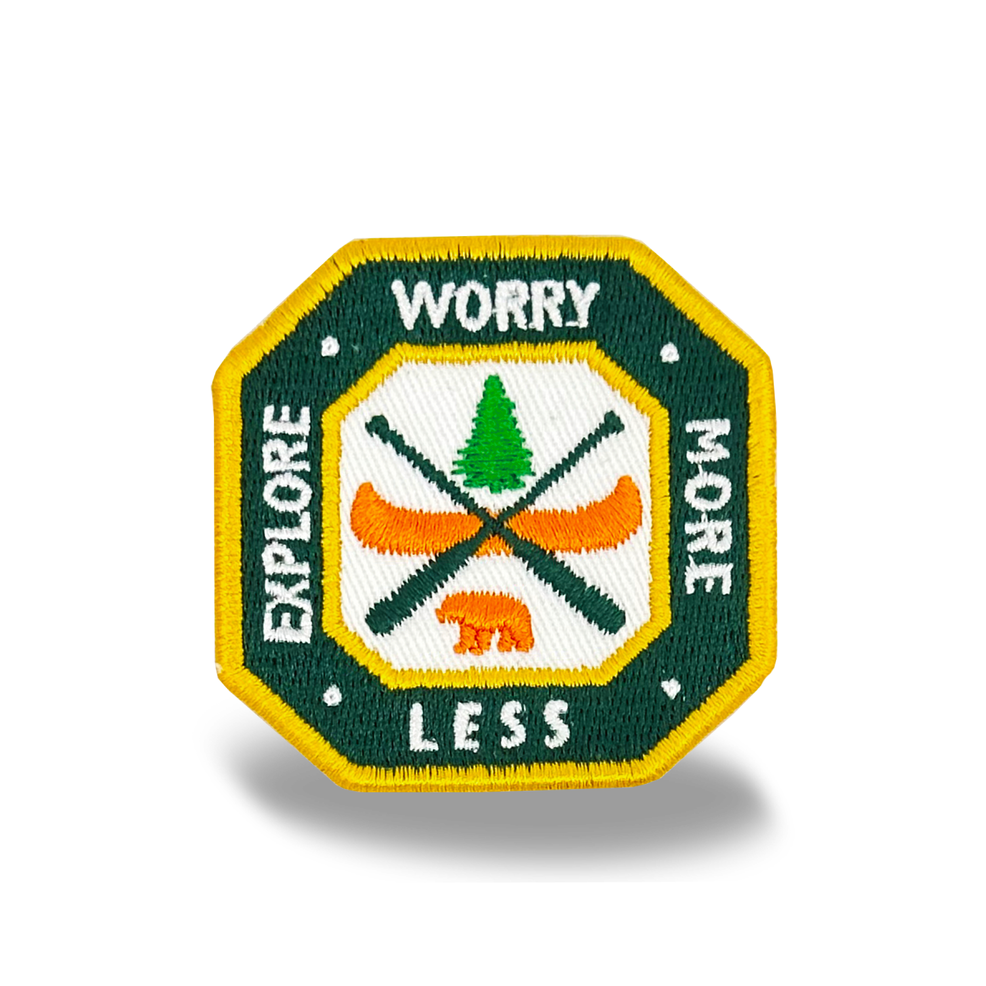 Explore More Worry Less Iron On Embroidery Patch