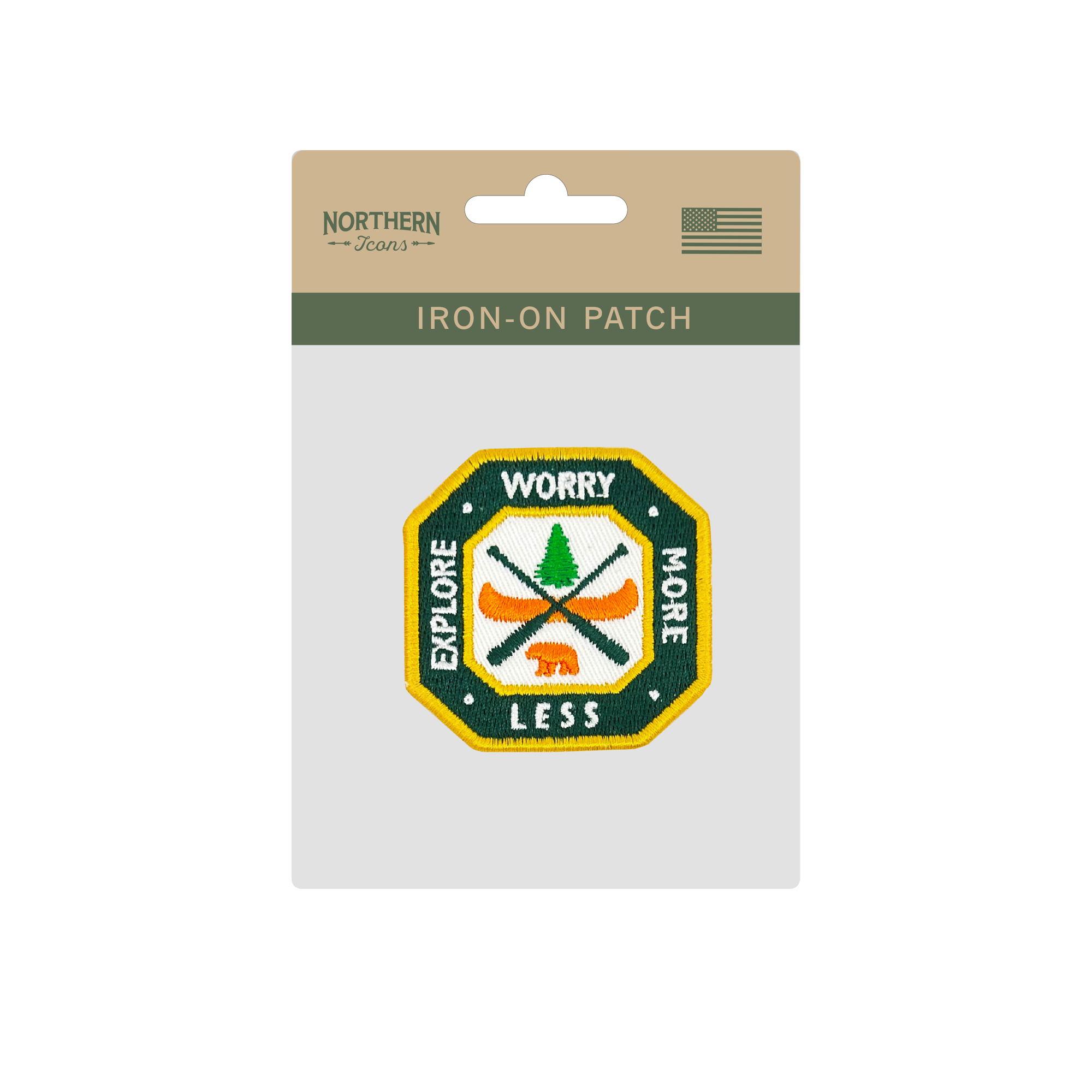 Explore More Worry Less Iron On Embroidery Patch