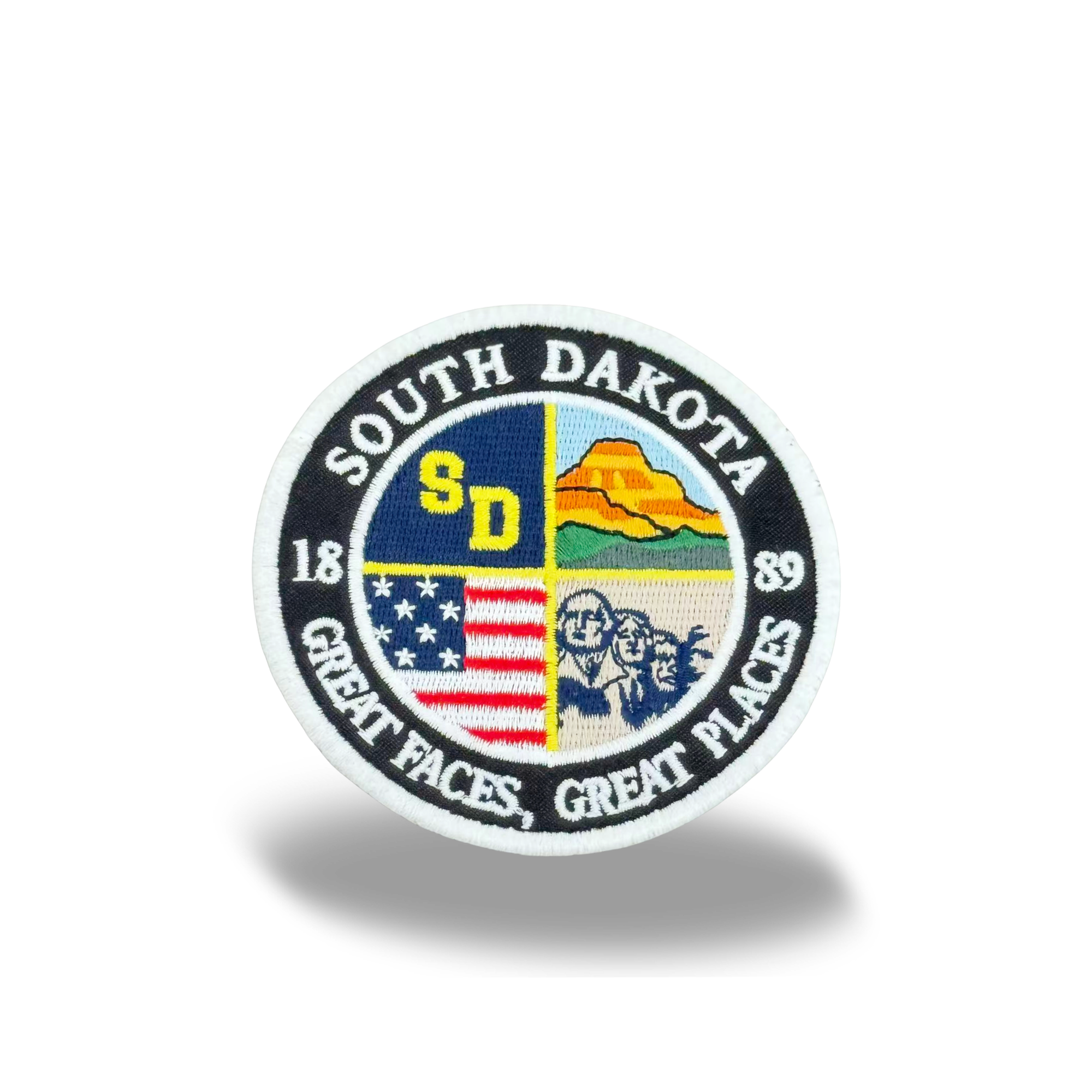 South Dakota Embroidered Patch Great Faces Great Places State Badge Travel Souvenir