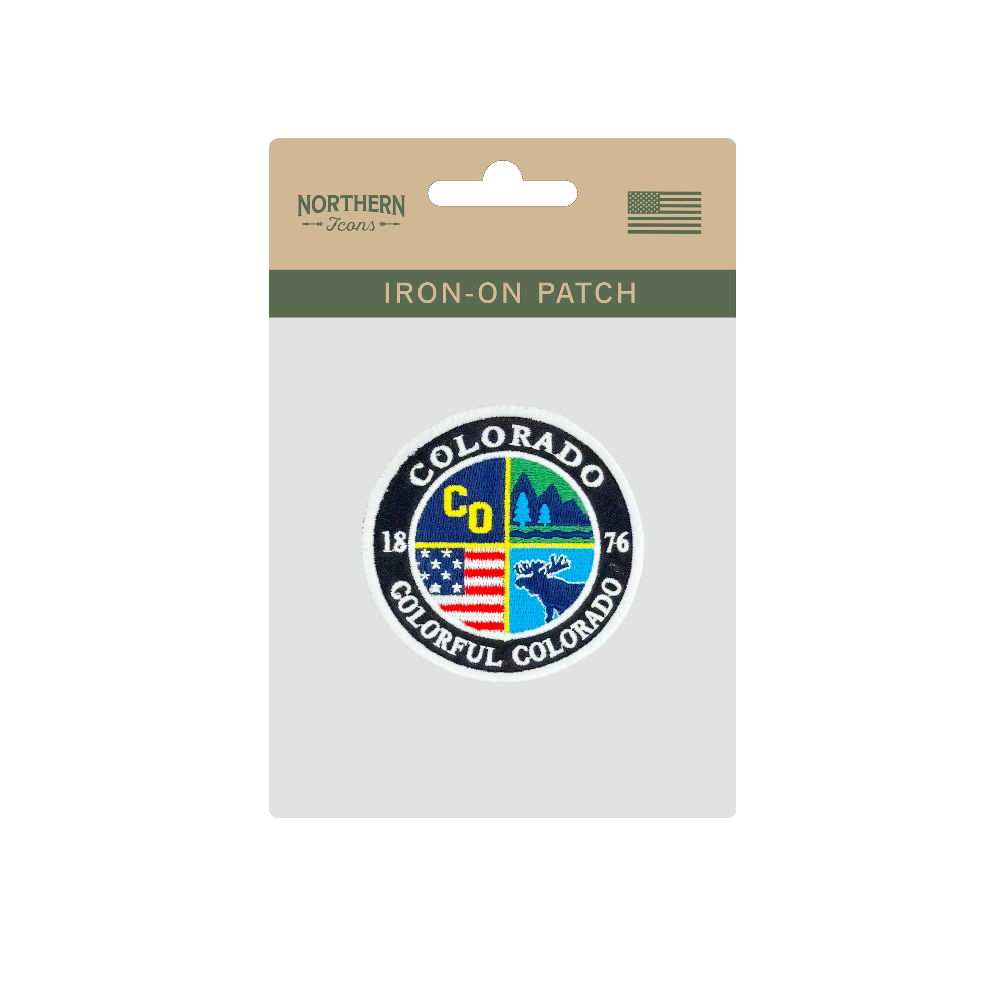 Colorado Iron-On Patch Colorful Colorado State Badge Embroidered Travel Souvenir