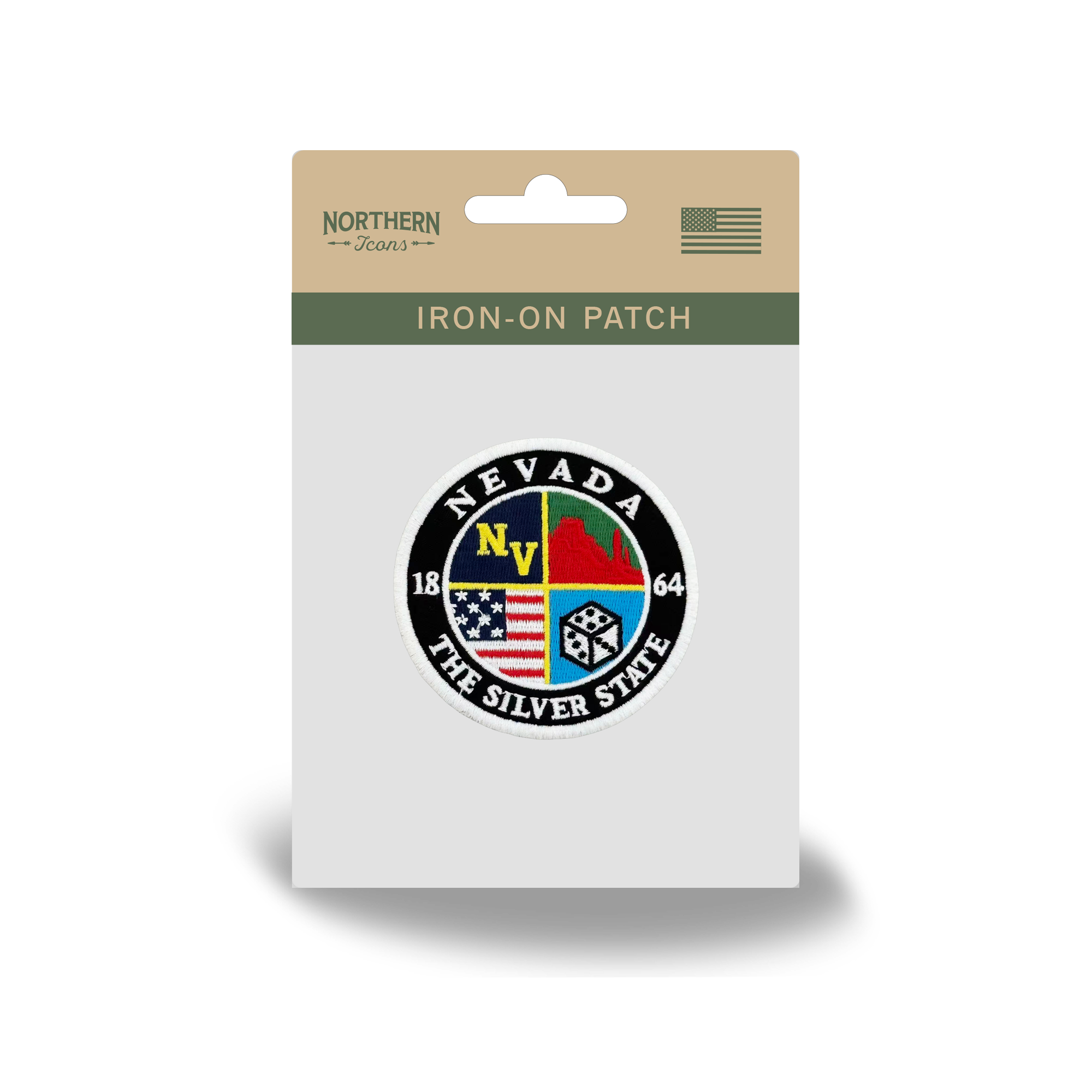 Nevada Silver State Embroidered Iron-On Patch Vintage State Badge Travel Souvenir