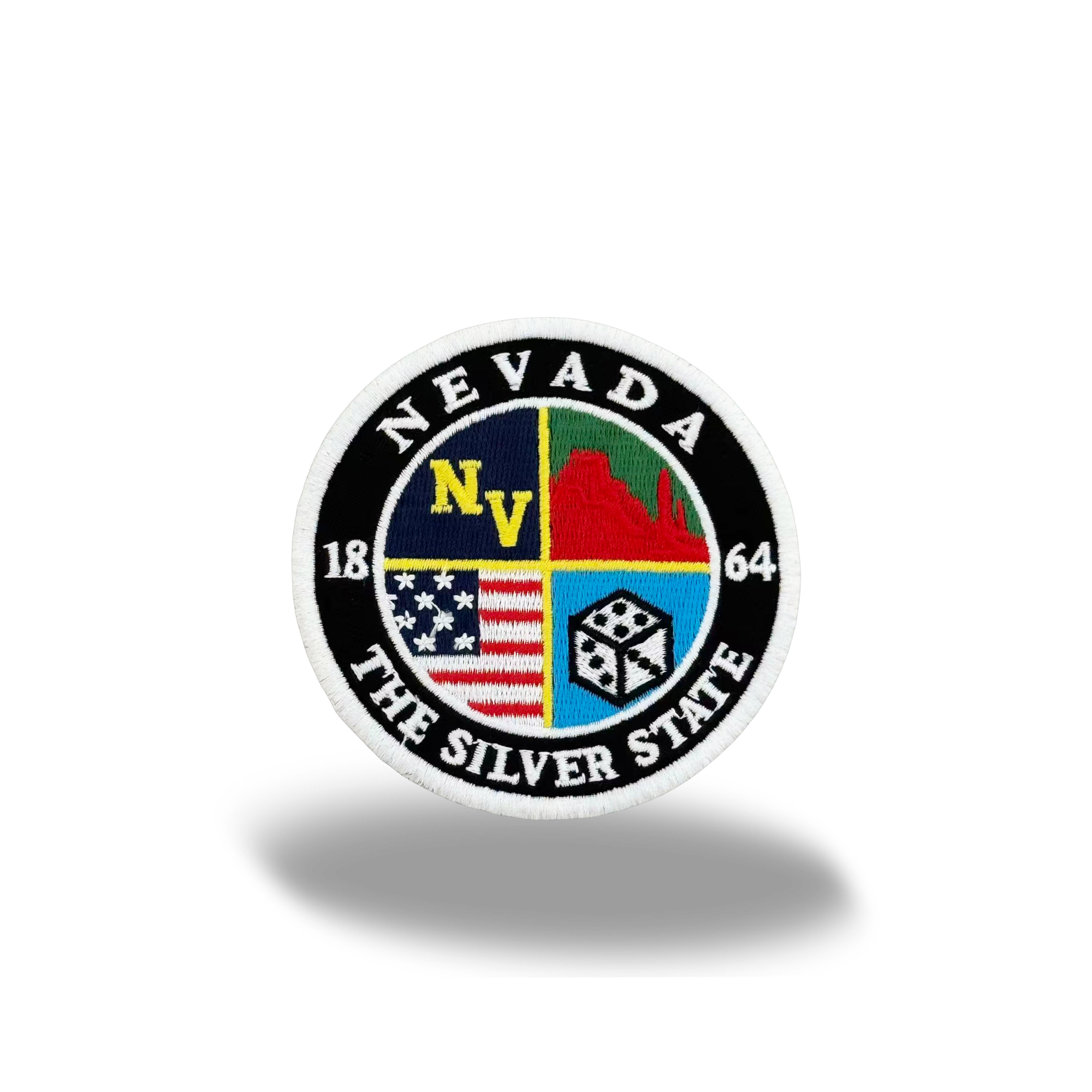 Nevada Silver State Embroidered Iron-On Patch Vintage State Badge Travel Souvenir
