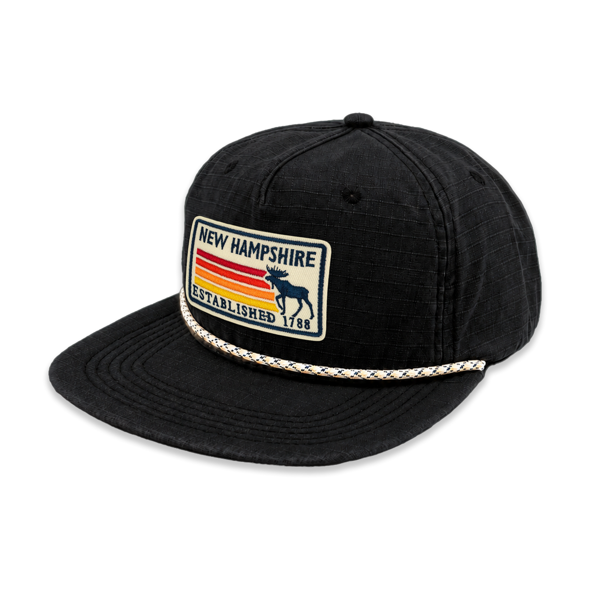 New Hampshire Ripstop Flat Brim Rope Hat | Vintage Outdoor Adventure Hat