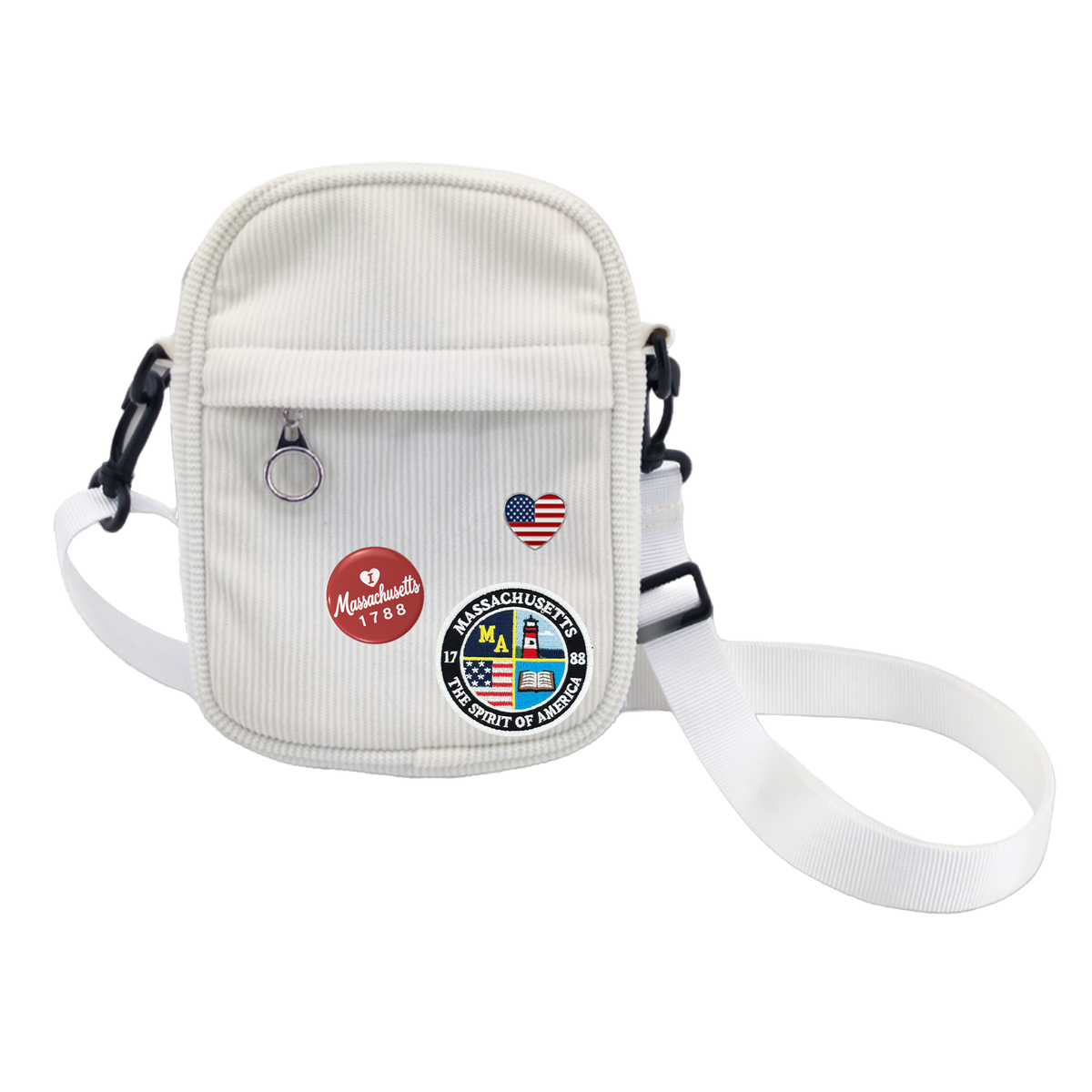 Massachusetts Corduroy Crossbody Bag | Lightweight Travel Shoulder Bag