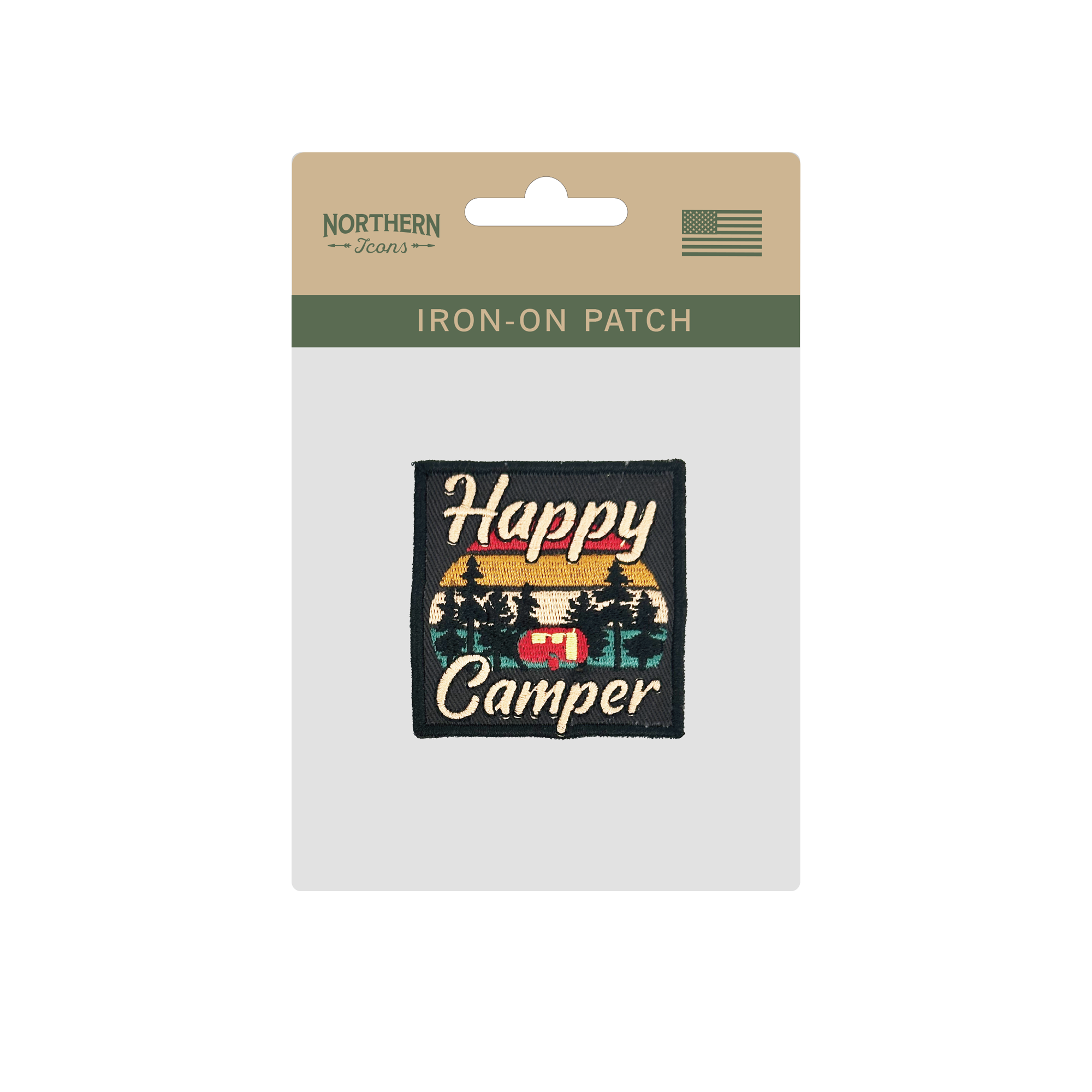 Happy Camper Sunset Iron On Embroidery Patch