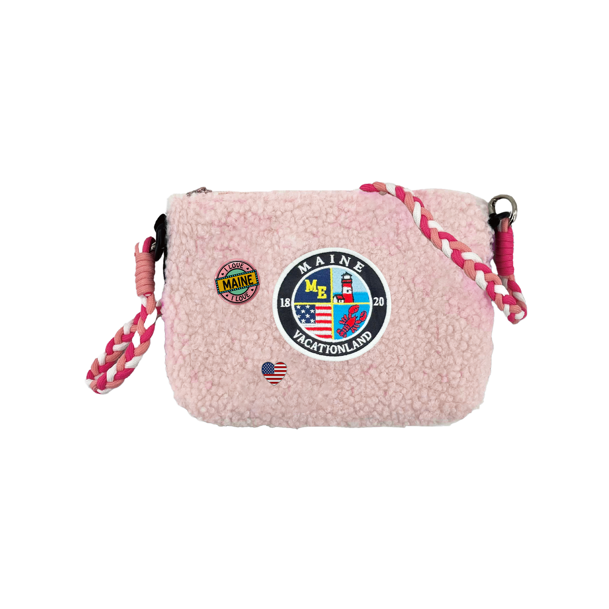 Maine Sherpa Wallet Sling Bag | Cozy Fleece Mini Crossbody Bag